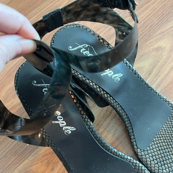 Free People Black Synthetic Transparent Sandals With Heels Size 40 - Picture 8 of 16